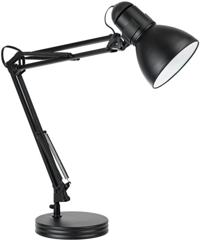 Photo 1 of Globe Electric 5698601 Swing-Arm Desk Lamp, With Base, Black--- UNABLE TO TEST 
