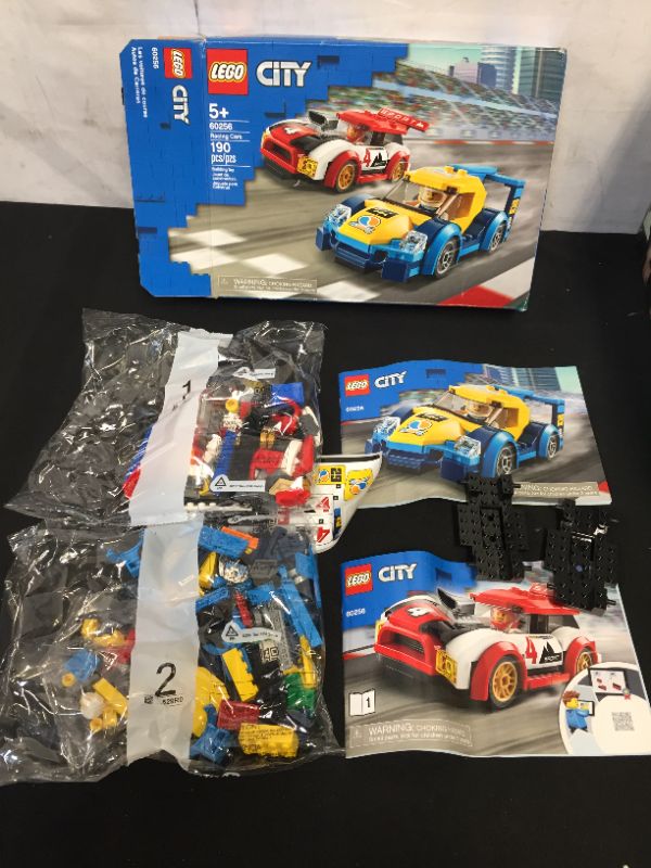 Photo 2 of LEGO City Racing Cars 60256 Fun, Buildable Toy for Kids (190 Pieces) ---- NEW BUT OPENED FOR LIVE PHOTO 
