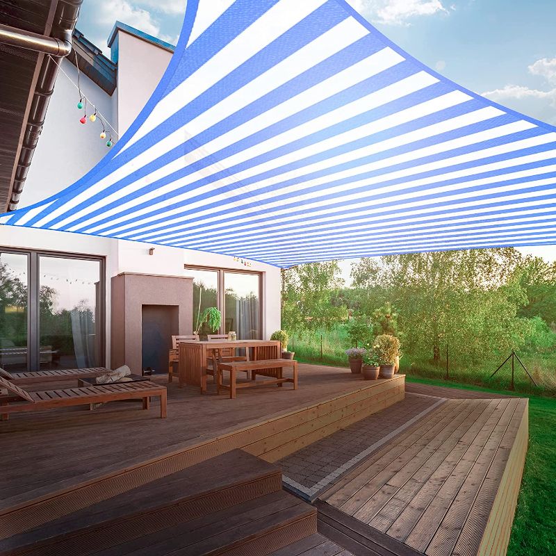 Photo 1 of Amasava Sun Shade Sail Rectangle, UV Block Shade Sail, 6.6' x 10' Patio Shade Canopy Sun Shades Outdoor Awning Shelter Fabric Cloth Screen for Courtyard, Pool, Garden, Patio Carport
