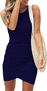 Photo 1 of BTFBM Women Casual Crew Neck Ruched Sleeveless Tank Bodycon 2021 Shirt Short Mini Dresses
SMALL