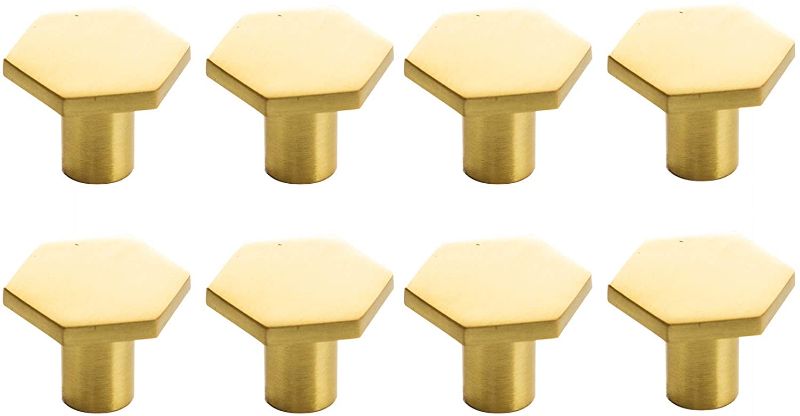 Photo 1 of BINO 8-Pack Cabinet Knobs - 1" Diameter (25mm), Brass - Dresser Knobs for Dresser Drawer Knobs and Pulls Knobs and Pulls Handles
`