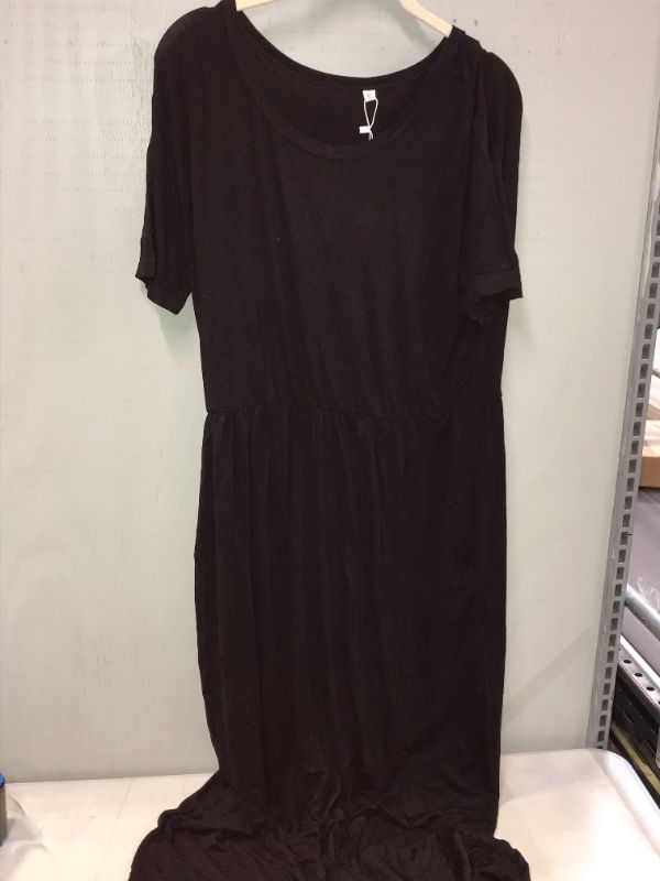 Photo 1 of AUSELILY Women Short Sleeve Loose Plain Maxi Dresses Casual Long Dresses with Pockets XL
