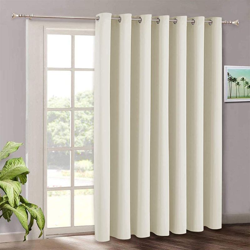 Photo 1 of 1RYB HOME Blackout Curtain for Bedroom - Thermal Insulated Energy Efficiency Patio Door Window Curtains for Living Room Home Office Dining Room Backdrop Decor, W 100 x L 108, 1 Panel, Beige
