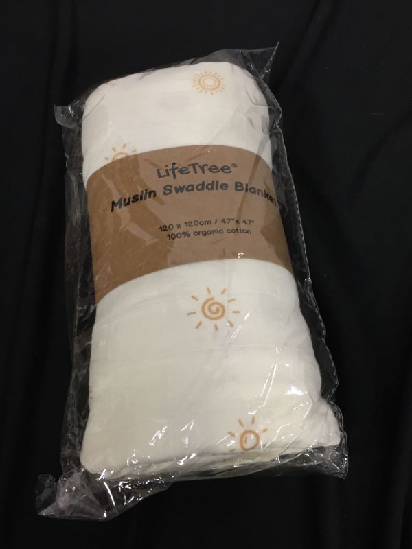 Photo 1 of LifeTree Baby Muslin Swaddle Blankets, 100% Organic Cotton, Large 47 x 47 inches, Sunshine Print Muslin Swaddling Blanket for Boys & Girls
