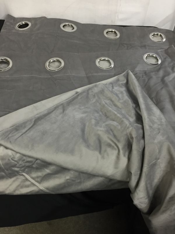 Photo 1 of BLACKOUT CURTAINS GREY VELVET A[PPROX 52 X 62 2 PACK