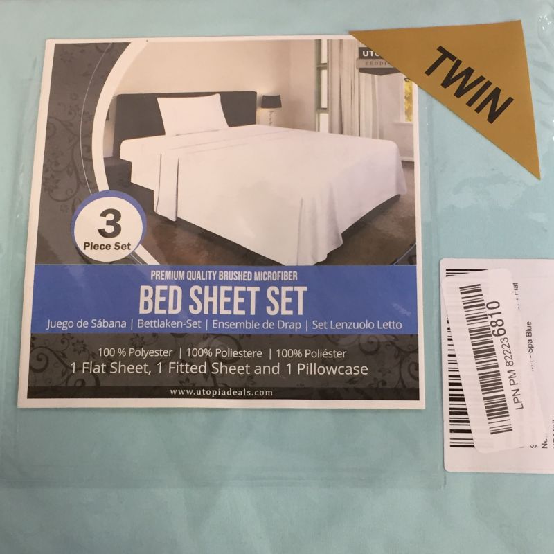 Photo 1 of 3 PIECE LIGHT BLUE BED SHEET SET TWIN