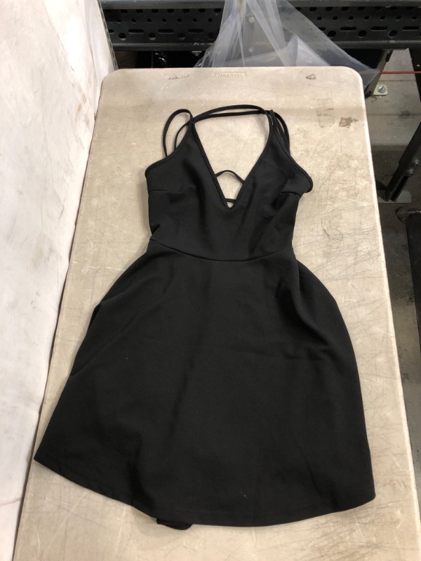 Photo 1 of Generic Short Black Backless Tassel Dress. Small