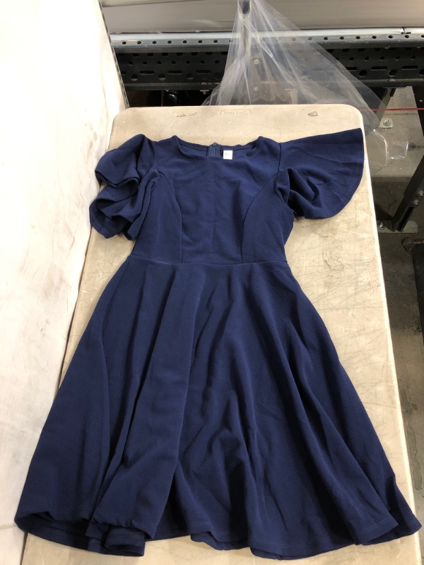 Photo 1 of Generic Blue Ruffled Sleeve Dress. Medium
