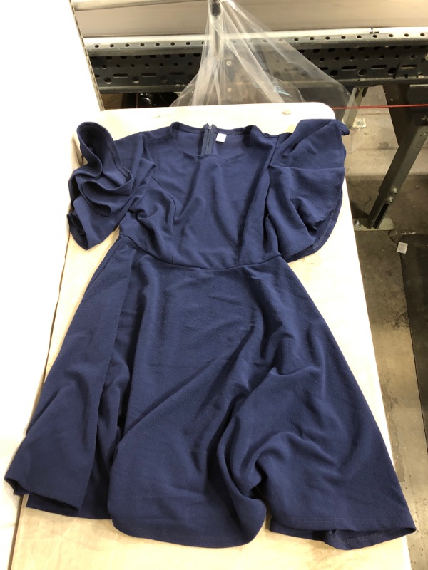 Photo 1 of Generic Blue Ruffle Sleeve Dress. XL