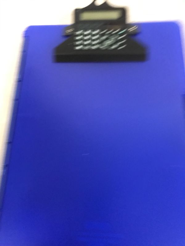 Photo 1 of clipboard with calculator color blue  