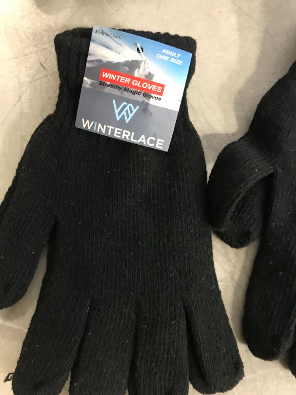Photo 1 of 10 pack winter gloves color black one size 