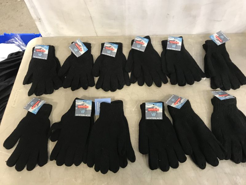 Photo 2 of 10 pack winter gloves color black one size 