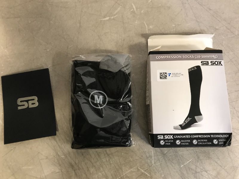 Photo 1 of compression socks color black size medium brand sb sox 