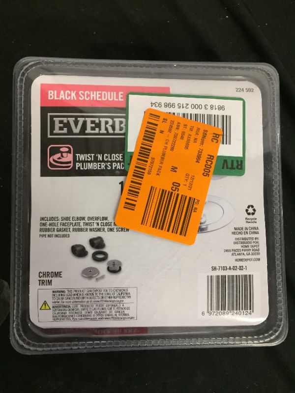 Photo 3 of Everbilt Twist and Close 1-1/2 in. Schedule 40 Black ABS Bath Waste and Overflow