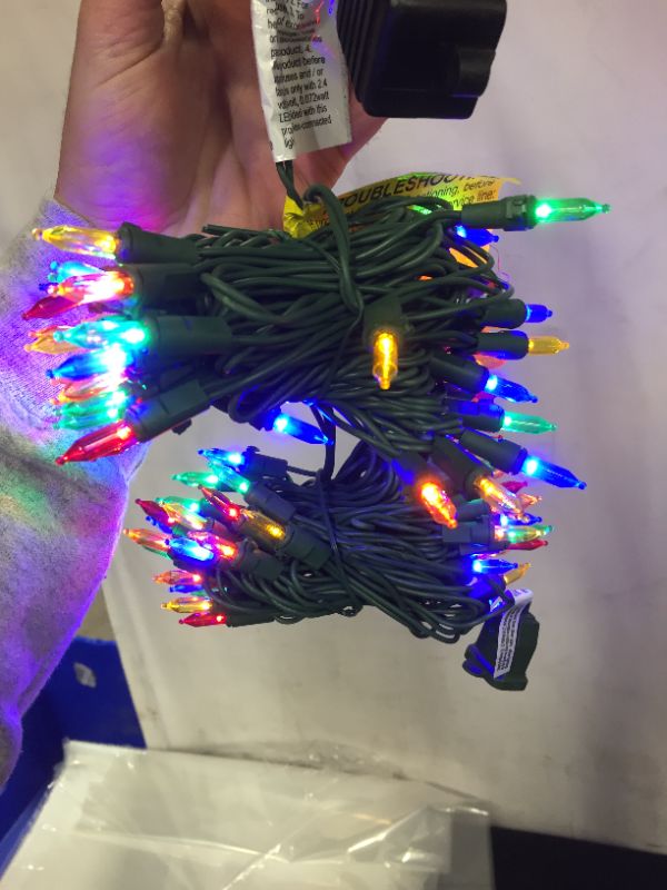 Photo 2 of 2 pack of Christmas lights 100 multi colored mini lights and 50 clear lights