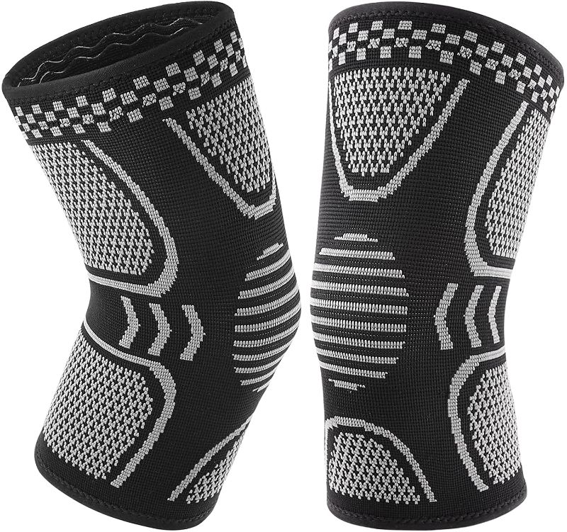 Photo 1 of 2 Pair Knee Brace Knee Compression Sleeve for Men & Women Knee Support Knee Pads for Meniscus Tear, ACL, Arthritis, Joint Pain Relief Working Out Sports (brand new opened for pictures)