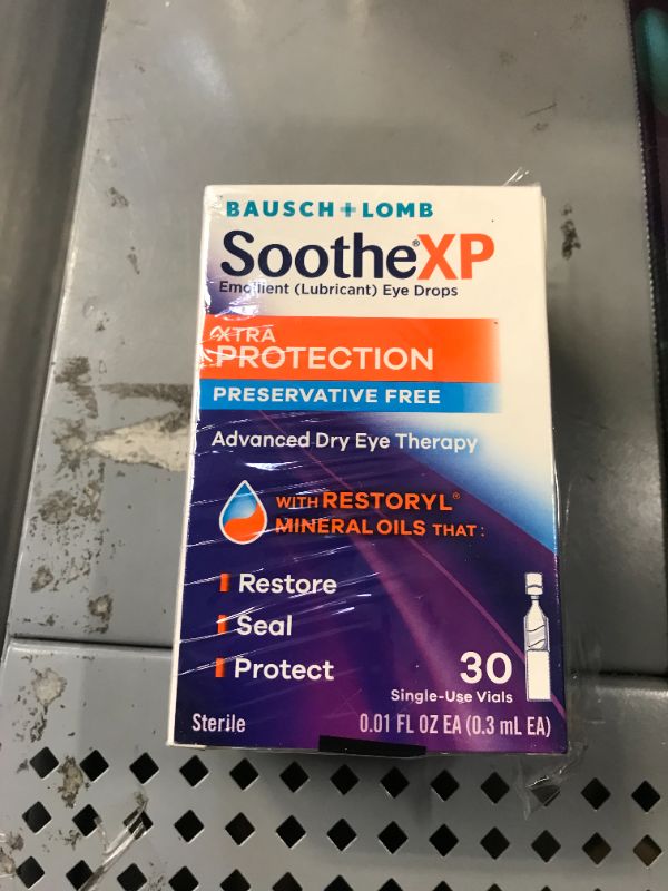 Photo 2 of Eye Drops by Bausch & Lomb, Lubricant Relief for Dry Eyes, Soothe XP, Preservative Free, Single Use Dispensers, 0.3 mL, 30 Count 6/22