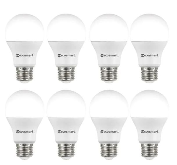 Photo 1 of 60-Watt Equivalent A19 Non-Dimmable LED Light Bulb Daylight (8-Pack)
