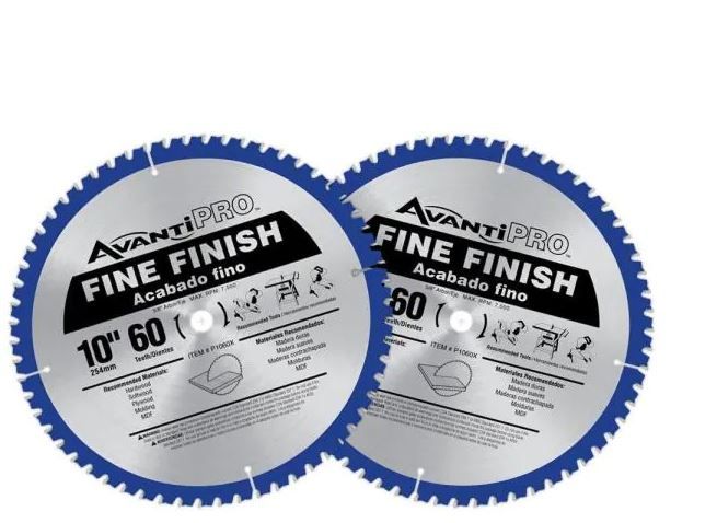 Photo 1 of 10 in. x 60-Tooth Fine Finish Circular Saw Blade Value Pack (2-Pack)
