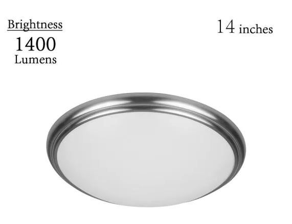 Photo 1 of 14 in. Brushed Nickel and Oil-Rubbed Bronze Selectable Integrated LED Flush Mount with Interchangeable Trim
