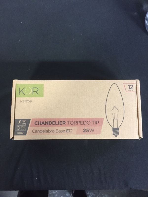 Photo 3 of (Pack of 12) CTC Clear Candelabra Base (E12) Straight Torpedo Tip 120V Incandescent Chandelier Light Bulbs 