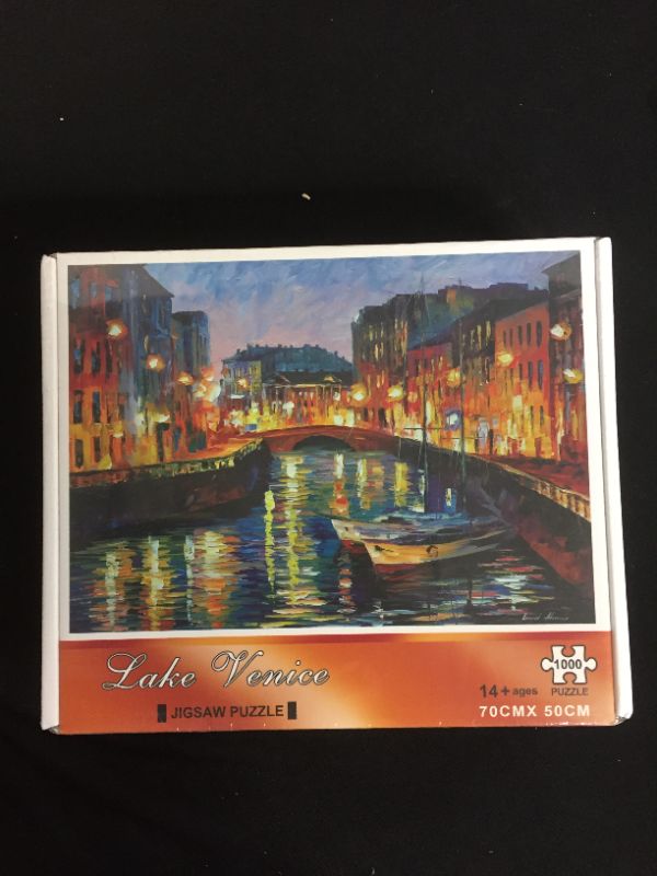 Photo 2 of 1000 Piece Jigsaw Puzzles for Adults, Large 70cm x 50cm 1000 Piece Puzzle Educational Game Toys and Unique Artwork for Families Adults Teens Age of 14 +, Venice Lake Side Oil Painting
