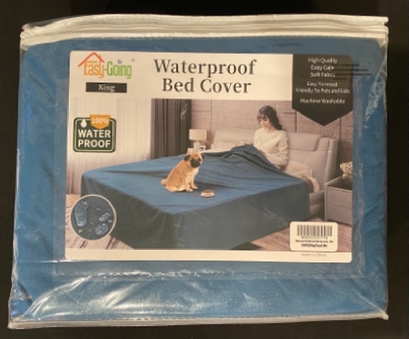 Photo 1 of Easy-Going King Waterproof Bed Cover (Peacock Blue)