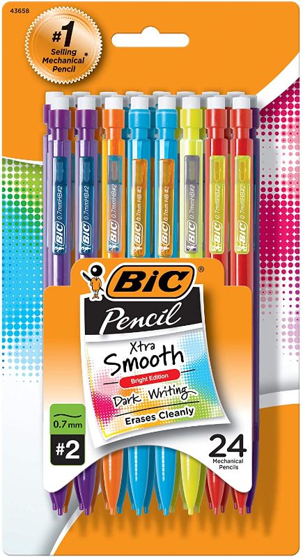 Photo 1 of BIC Xtra-Smooth Mechanical Pencil, Color Edition, Medium Point (0.7mm), Perfect For The Classroom & Test Time, 24-Count