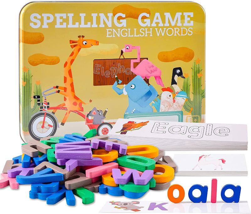 Photo 1 of MerryHeart See and Spell Learning Toy, Wooden Spelling Games for Kids, Preschool Learning Toys for 3 4 5 6 Year Olds, Kindergarten Learning Activities Educational Toys, Kids Learning Toys (Advanced)