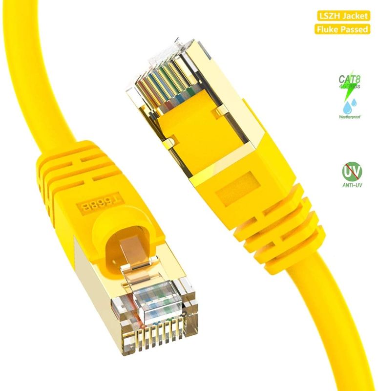 Photo 1 of CAT8 Ethernet Cable 15ft, BIFALE SSTP Cat8 Cable 26AWG, LSZH Jacket, Cat8 LAN Network Cable 40Gbps, 2000Mhz, Heavy Duty Triple Shielded for Modem, Router, PC, Mac, Laptop