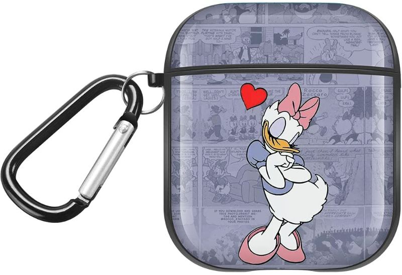 Photo 1 of Cute Daisy Duck airpods case,Shock Resistant and Anti Scratch case with Carabiner Compatible for Airpods 1 and 2 (AirPods 2 Daisy Duck)