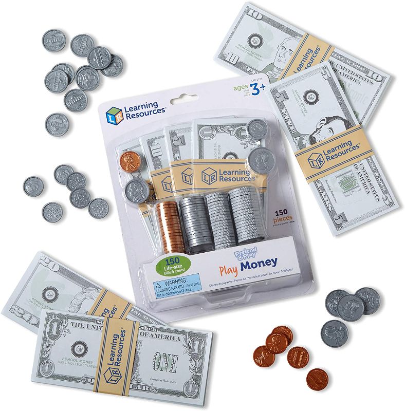 Photo 1 of Learning Resources Pretend & Play - Play Money for Kids, 150 Pieces, Ages 3+, Develops Early Math Skills, Pretend Money for Kids, Play Money Set