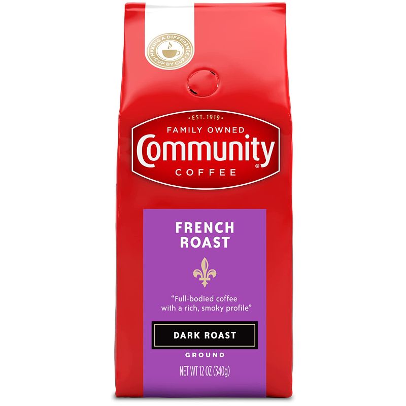 Photo 1 of Community Coffee French Roast 12 Ounces, Extra Dark Roast Ground Coffee, 12 Ounce Bag (Pack of 1)