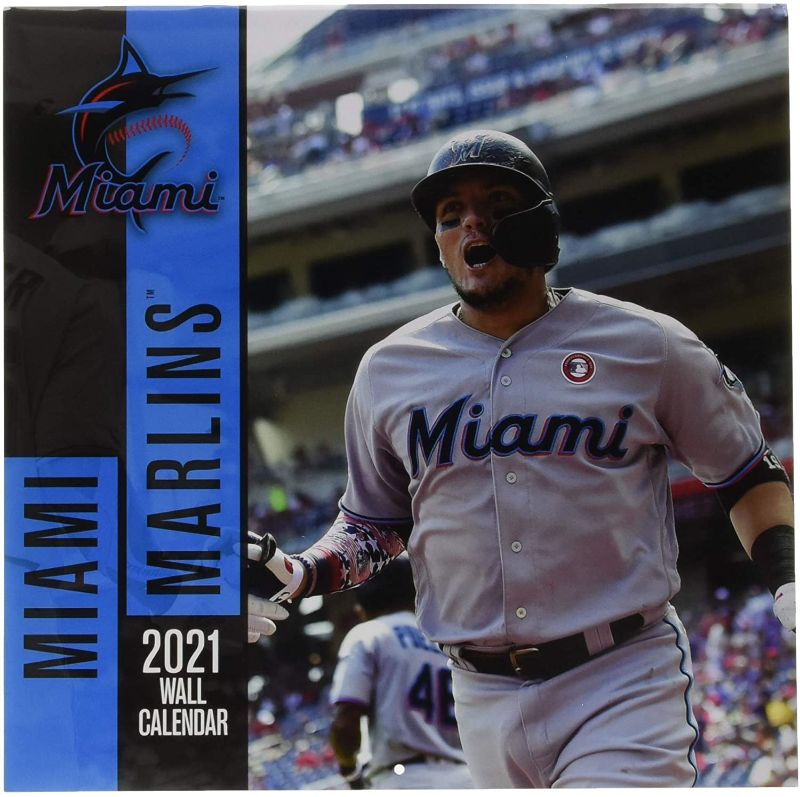 Photo 1 of TURNER SPORTS Miami Marlins 2021 12X12 Team Wall Calendar (21998011853)