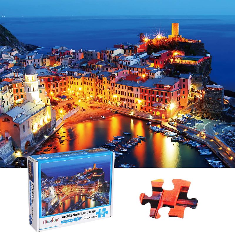 Photo 1 of Max Fun Jigsaw Puzzles 1000 Pieces Architectural Landscape Puzzles Set for Teens Adult Families City Puzzles (27.55'' x 19.68'') (Architectural Landscape Puzzles)