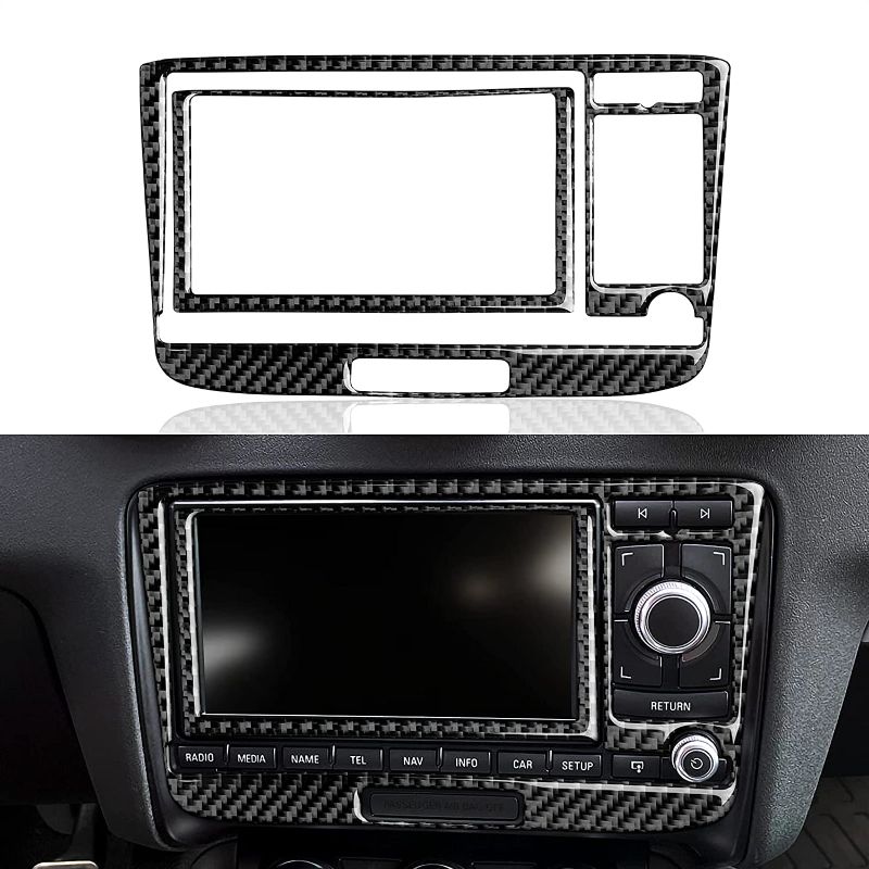 Photo 1 of CD Panel Sticker Real Carbon Fiber Decal Trim Cover Compatible with Audi TT 8n 8j MK123 2008-2014 Accessories (Style B)