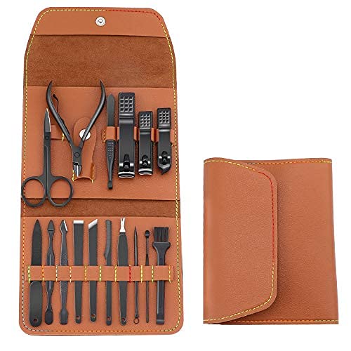 Photo 1 of ZONK Manicure Set Nail Clippers Pedicure Kit-16 Pieces Stainless Steel Manicure Kit, Professional Grooming Kits, Nail Care Tools with PU Leather Travel Case