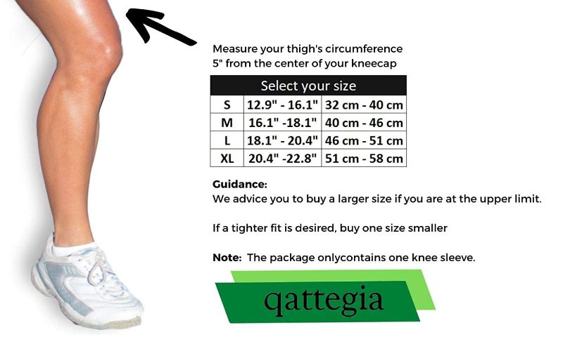 Photo 1 of Knee Brace Compression Sleeve for Men & Women ? Qattegia Premium Knee Support for Running, Sports, Gym, Workouts, Joint Pain Relief, Arthritis & Injury Recovery (Black / Grey, Medium)