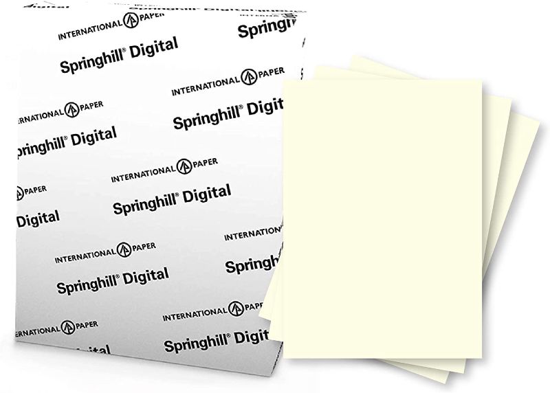 Photo 1 of Springhill 8.5” x 11” Cream Colored Cardstock Paper, 250 Sheets (1 Ream) – Premium Lightweight Cardstock, Vellum Printer Paper with Textured Finish – 097000R, Letter (8.5x11)