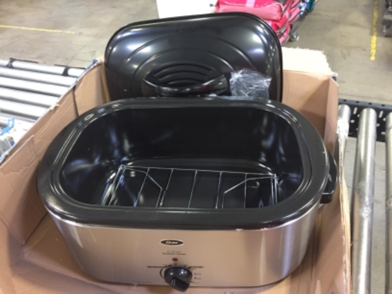 Photo 2 of 22 qt. Roaster Oven with Self-Basting Lid in Stainless Steel