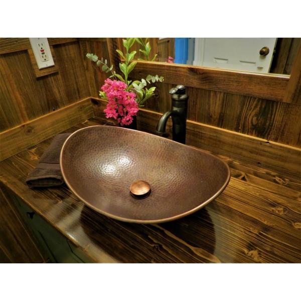 Photo 1 of Confucius 19 in. Copper Vessel Sink Handmade Pure Copper Sink in Antique Copper
