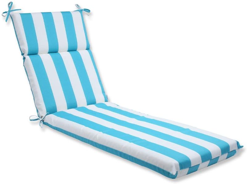 Photo 1 of 2 PACK -  72.5" Fresh Cabana Stripe Outdoor Patio Chaise Lounge Cushion
