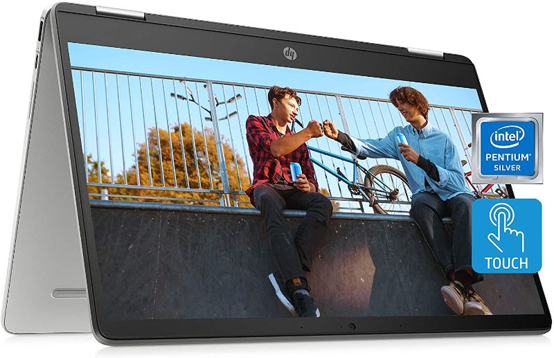 Photo 1 of HP Chromebook x360 14a 2-in-1 Laptop, Intel Pentium Silver N5000 Processor, 4 GB RAM, 64 GB eMMC, 14" HD Display, Chrome OS with Webcam & Dual Mics, Work, Play, Long Battery Life (14a-ca0022nr, 2021)
