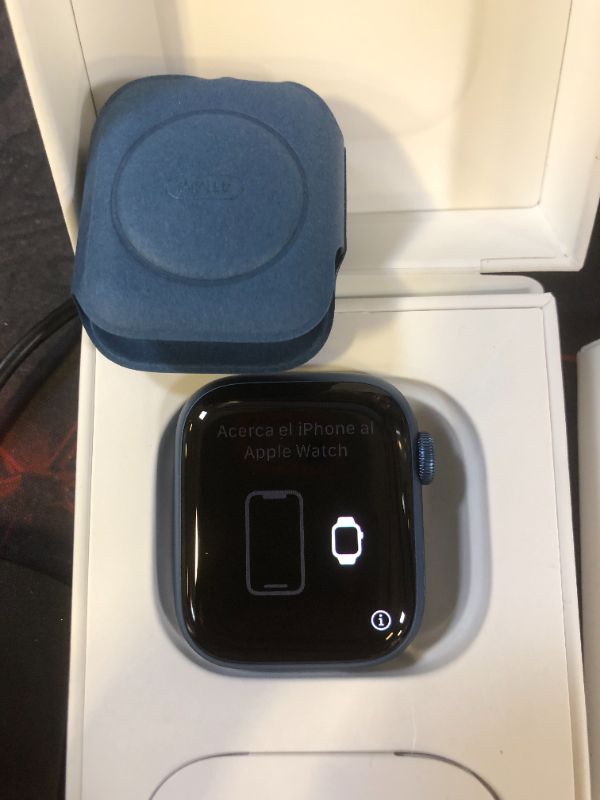 Photo 2 of Apple Watch Series 7 (GPS) 41mm Blue Aluminum Case with Abyss Blue Sport Band - Blue
