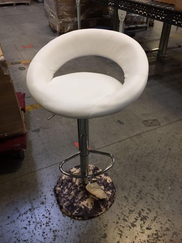 Photo 1 of 2 WHITE BARSTOOL - MISSING PARTS/HARDWARE 