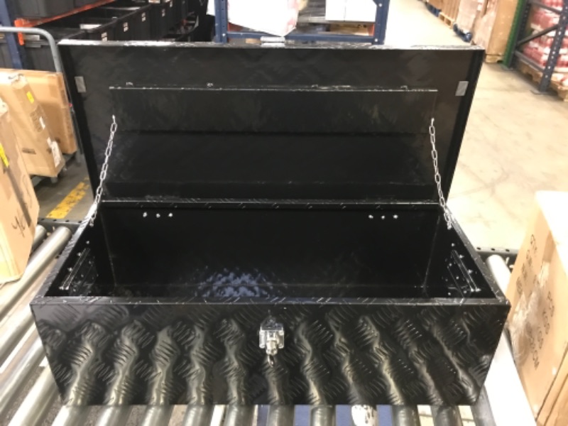 Photo 2 of 30" Aluminum Diamond Plate Tool Box Pick Up Truck Bed RV Trailer Underbody Toolbox Storage Lock with Keys (30x13.6x9.6) / (76x34.5x24.5) cm (L x W x H)
