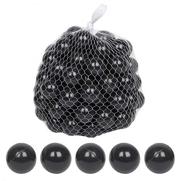 Photo 1 of JOYMOR Pack of 100 Ball Pit Balls Crush Proof Plastic Ball, Phthalate Free BPA Free Soft Ocean Balls for Baby Kids Play Tent Playpen Playhouse Pool (Black)
