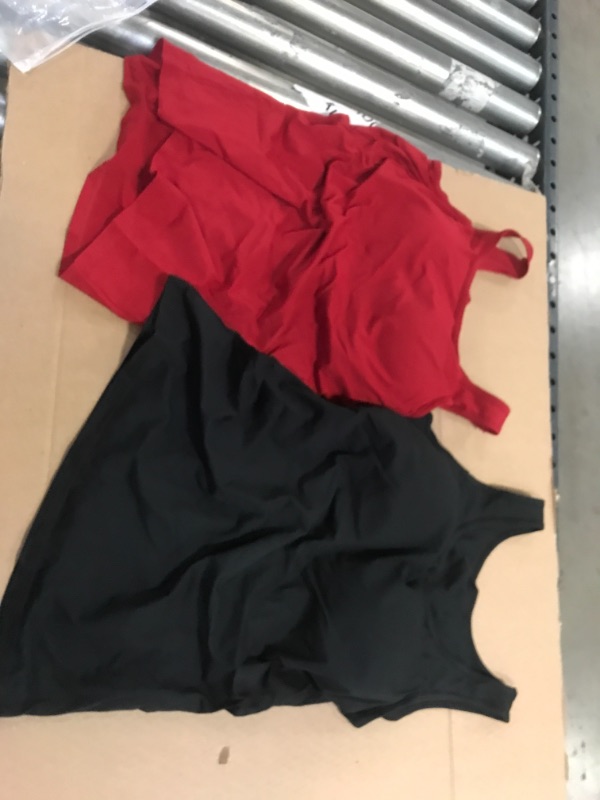 Photo 1 of 2 PACK ANYFIT WEAR WOMEN WORKOUT TANK TOP FOR YOGA GYM FITNESS MEDIUM BLACK AND RED