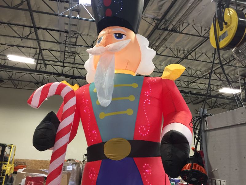 Photo 2 of 12 ft. Pre-Lit LED Giant-Sized Lightshow Airblown Nutcracker Christmas Inflatable
