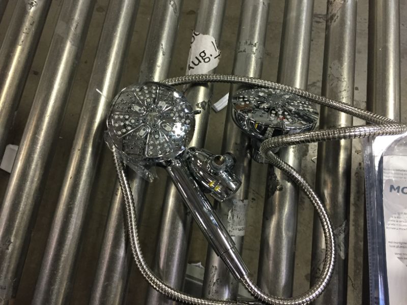 Photo 1 of HydroEnergetix 8-Spray Patterns with 1.75 GPM 4.75 in. Wall Mount Dual Shower Heads in Chrome